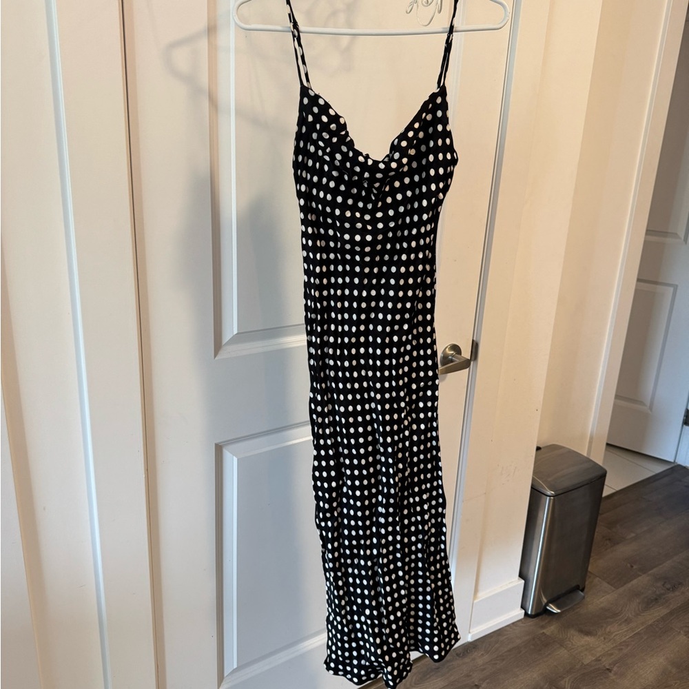 Zara Black and White Maxi Slip Dress